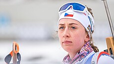 Jessica Jislová p�i tréninku v Hochffilzenu.