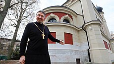Otec Metoděj, duchovní správce pravoslavného chrámu sv. Olgy ve Františkových...