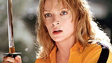 Uma Thurmanová ve �luté souprav�, neodmysliteln� spjaté s filmy Kill Bill
