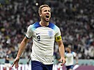 Anglický kapitán Harry Kane salví gól proti Francii ve tvrtfinále mistrovství...