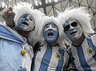 Fanouci Argentiny ped zaátkem finále fotbalového mistrovství svta v Kataru.