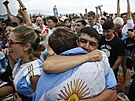 Argentintí fanouci sledují finále mistrovství svta ve fotbale.