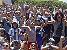 Argentintí fanouci sledují finále fotbalového mistrovství svta.