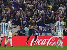 Francouz Kylian Mbappé slaví první gól ve finále mistrovství svta proti...