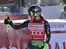Italská lyaka Sofia Goggiaová po dojezdu vítzné jízdy ve Svatém Moici.