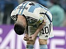 Argentinský útoník Lionel Messi se raduje z postupu do finále mistrovství...