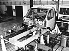 Kabina Gaz Gazela na zkuebním stavu kopivnické automobilky na jae 1996.