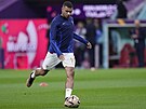Francouzský útoník Kylian Mbappé ped semifinálovým zápasem s Marokem na...
