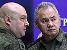 Nejvyí ruský vojenský velitel na Ukrajin generál Sergej Surovikin (vlevo) a...