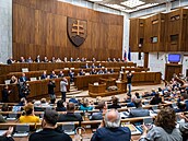 Slovenská sněmovna hlasuje o nedůvěře vládě. (15. prosince 2022)