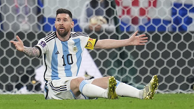 Argentinsk tonk Lionel Messi bhem semifinle mistrovstv svta