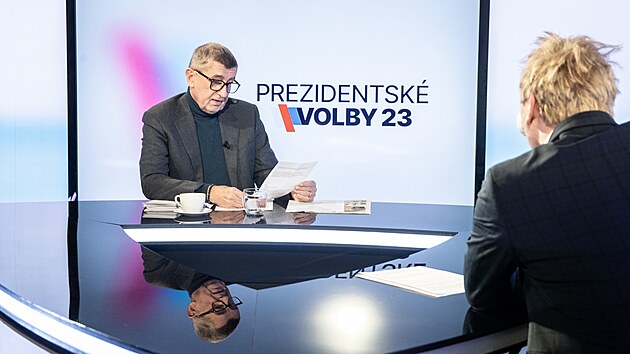 Hostem poadu Rozstel je pedseda hnut ANO a kandidt na prezidenta Andrej Babi. (12. prosince 2022)
