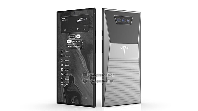 Designov koncept Tesla Cyberphone