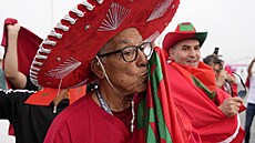 Marocký fanoušek před čtvrtfinálovým utkáním s Portugalskem.