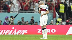 Zklamaný portugalský obránce Pepe po vyazení v tvrtfinále mistrovství svta.