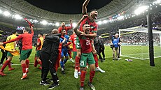 Maročané oslavují postup do semifinále mistrovství světa.
