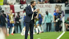 Anglický kou� Gareth Southgate b�hem �tvrtfinálového zápasu s Francií.