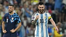 Argentinský útočník Lionel Messi se raduje z gólu, který připravil pro Juliána...