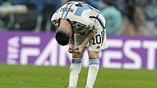 Argentinský útočník Lionel Messi se raduje z postupu do finále mistrovství...