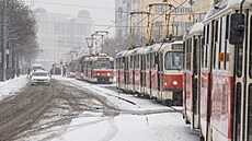 Sněhové přeháňky v Praze. (12. prosince 2022)