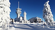 Ráno na vrcholu Klínovce po mrazivé noci (13. prosince 2022)