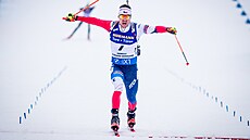 Michal Kr�má� v cíli sprintu v Le Grand Bornand