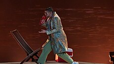 Portorický zp�vák Bad Bunny vystoupil na Aztéckém stadionu v Mexico City. (9....