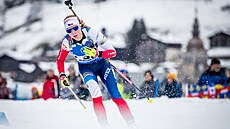 Biatlonistka Markéta Davidová bojuje ve sprintu na trati ve francouzském...