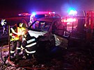 Nehoda osobního vozu a dodávky s peivem u Olenice na Rychnovsku (23. prosince...