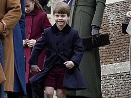 Princ Louis po vánoní bohoslub (Sandringham, 25. prosince 2022)
