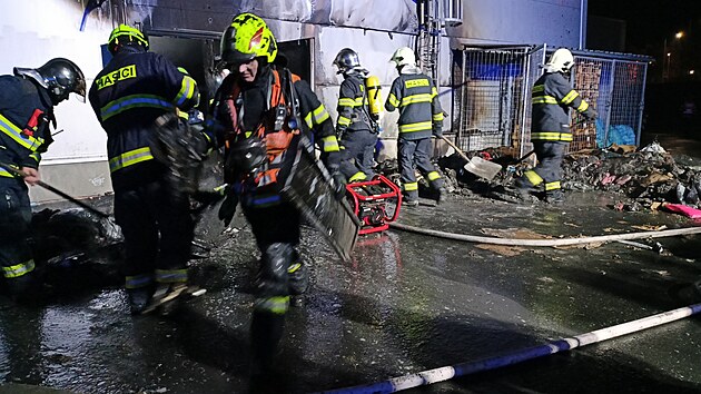 Požár areálu supermarketu v Mariánských Lázních. (26. prosince 2022)