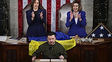 Ukrajinský prezident Volodymyr Zelenskyj pi projevu v americkém Kongresu (21....