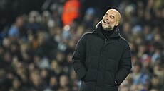 Trenér Manchesteru City Pep Guardiola v utkání anglického ligového poháru proti...