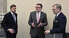 Premiér a předseda ODS Petr Fiala, ministr financí Zbyněk Stanjura a ministr... | na serveru Lidovky.cz | aktuální zprávy