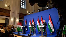 Maarský premiér Viktor Orbán na tiskové konferenci (21. prosince 2022)