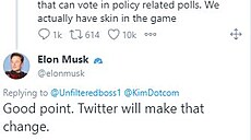 Elon Musk plánuje zapoítat hlasy jen od uivatel Twitteru, kteí mají placené...