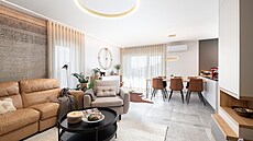 Designérka se sna�ila vyladit také osv�tlení, to dekorativní, které má pot�it...