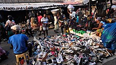 Tržiště Kantamanto v Akkře (30. listopadu 2022)