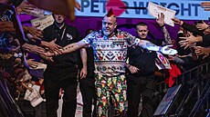 Peter Wright mí�í k zápasu �ipka�ského mistrovství sv�ta.