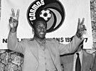 Pelé na tiskové konferenci krátce ped ukonením kariéry, tenkrát 29. záí 1977...