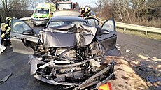 Mezi N�m�icemi nad Hanou a Vý�ovicemi na Prost�jovsku se st�etl traktor, který...