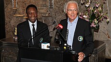Pelé a Franz Beckenbauer pi návtv New Yorku v roce 2015.