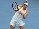Markéta Vondrouová ve tvrtfinále turnaje v Adelaide.