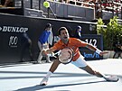 Novak Djokovi ve finále turnaje v Adelaide.