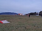 Pár ultralehkého letadla v Hodkovicích nad Mohelkou
