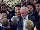 Nov zvolený brazilský Luiz Inacio Lula da Silva byl projevit úctu k rakvi...