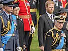 Princ William, princ Harry a král Karel III. (Londýn, 19. záí 2022)