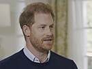 Princ Harry bhem rozhovoru pro ITV (2023)
