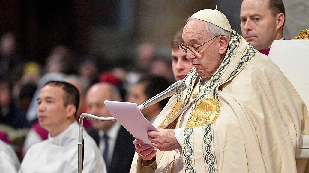 Pape Frantiek pi novoroním projevu (1. ledna 2023)