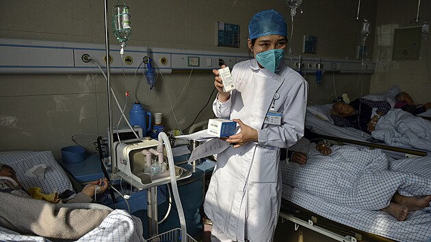 Pacienti na covidovm oddlen v nsk nemocnici (4. ledna 2023)